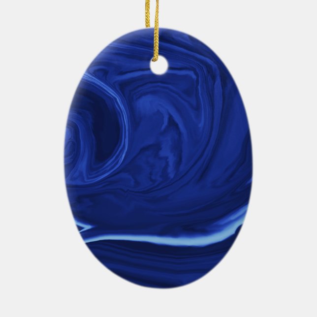 Kobaltblauer Hintergrund Texmade Keramik Ornament (Hinten)
