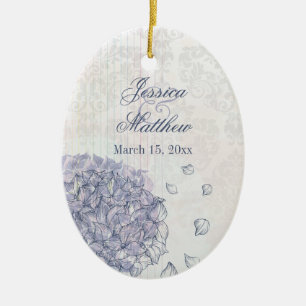 Kobaltblauer Hydrangea Blume Hochzeit Foto Gefalle Keramik Ornament
