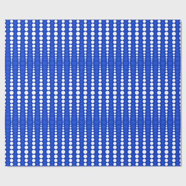 Kobaltblaues und weißes Punkte-Geschenkpapier Geschenkpapier (Flach)