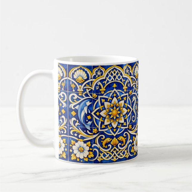 Kobaltbogen Azulejo-Tasse Kaffeetasse (Links)