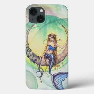 Kobaltmond Wasserfarben-Meerjungfrau-Kunstillustra Case-Mate iPhone Hülle