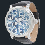 Kobaltstein II Armbanduhr<br><div class="desc">Cobalt Tile II von Grace Popp. Blaues Fliesenmuster mit Blumenmuster.</div>