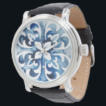 Kobaltstein II Armbanduhr<br><div class="desc">Cobalt Tile II von Grace Popp. Blaues Fliesenmuster mit Blumenmuster.</div>