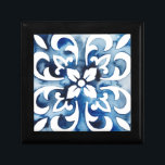 Kobaltstein II Erinnerungskiste<br><div class="desc">Cobalt Tile II von Grace Popp. Blaues Fliesenmuster mit Blumenmuster.</div>