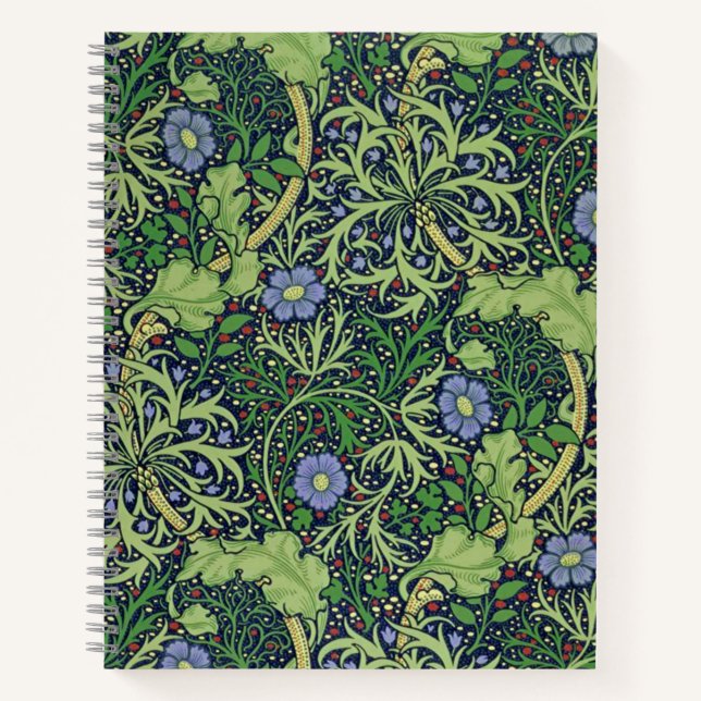 Kobaltthyme aus Seetang - William Morris Notizbuch (Vorderseite)
