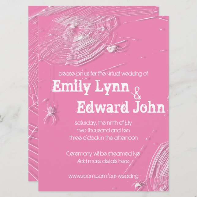 Kobbahnen & White Spiders Virtual Wedding Einladung (Vorne/Hinten)