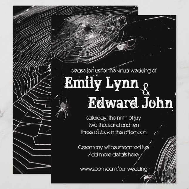 Kobbahnen & White Spiders Virtual Wedding Einladung (Vorne/Hinten)