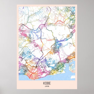 Kobe Japan City Map Poster