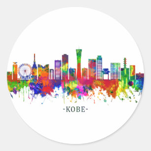 Kobe Japan Skyline Runder Aufkleber