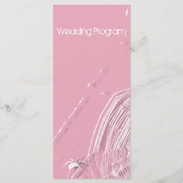 Kobeln und weiße Spinnen Hochzeitskarte Programm (Vorderseite)