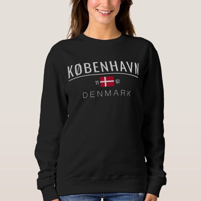 København (Kopenhagen) Dänemark 1167 White Sweatsh Sweatshirt (Vorderseite)