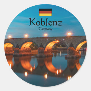 Koblenz Germany Souvenir Runder Aufkleber