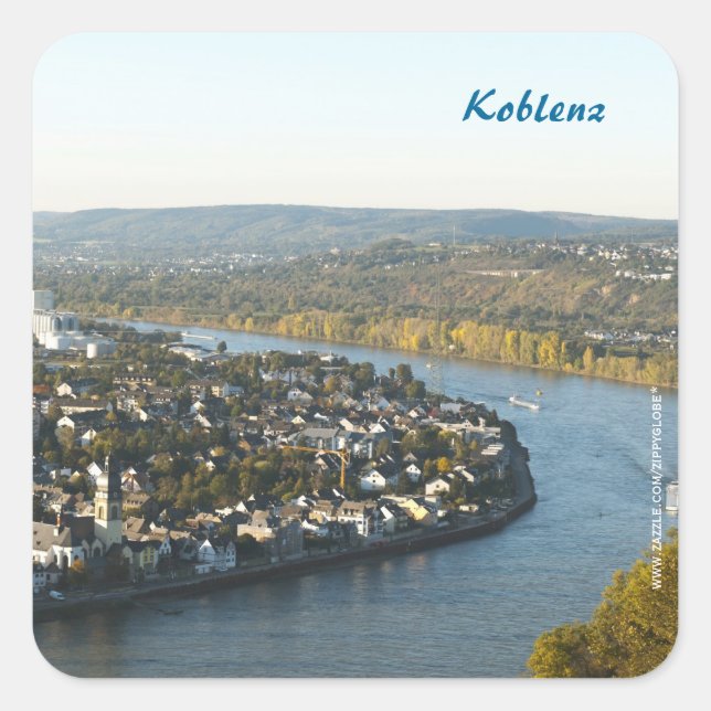 Koblenz Quadratischer Aufkleber (Vorderseite)