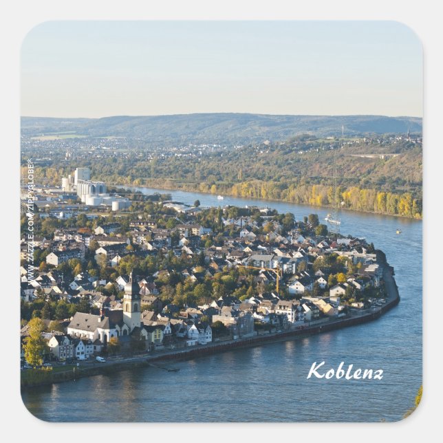 Koblenz Quadratischer Aufkleber (Vorderseite)