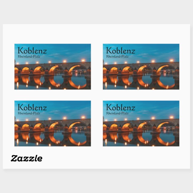 Koblenz Rechteckiger Aufkleber (Blatt)
