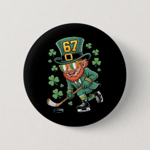 Kobold 67 spielt Hockey St. Patricks Day Sport Button
