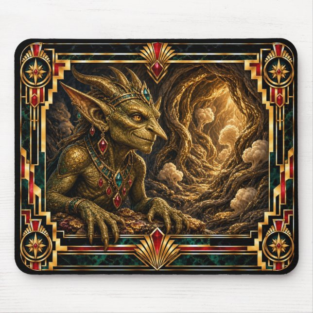 Kobold, Art Deco Mythisch Mousepad (Vorne)
