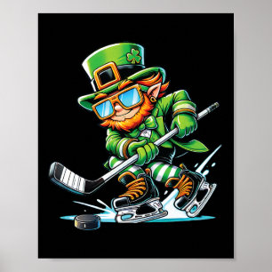 Kobold beim Eishockeyspiel am St. Patrick's Day Sp Poster