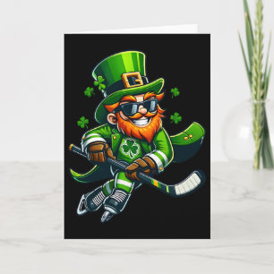Kobold beim Hockey spielen St. Patricks Day Sport Karte