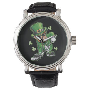 Kobold beim Hockeyspiel St. Patrick's Day Irisch Armbanduhr