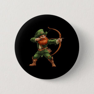 Kobold-Bogenschießen Lustiger Bogenschütze St. Pat Button