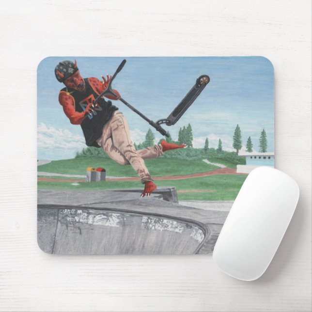 Kobold Kick Scooter Tricks Fantasy Art Mousepad (Mit Mouse)