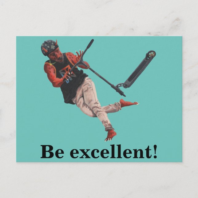 Kobold Kick Scooter Tricks Imaginaire Art Carte po (Devant)