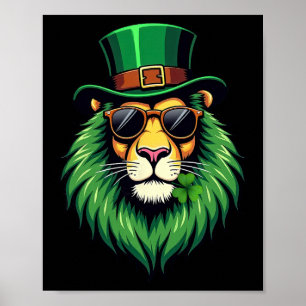 Kobold Löwe St. Patrick's Day Irischer Shamrock L Poster