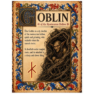 Kobold, mittelalterliche Bestiarien-Kunst Postkarte