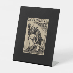 Kobold-Modus Goblincore Vintage-Ästhetik Lustig Sockelschild