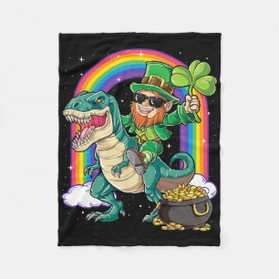 Kobold Reitet Dinosaurier St Patricks Tag Jungen M Fleecedecke