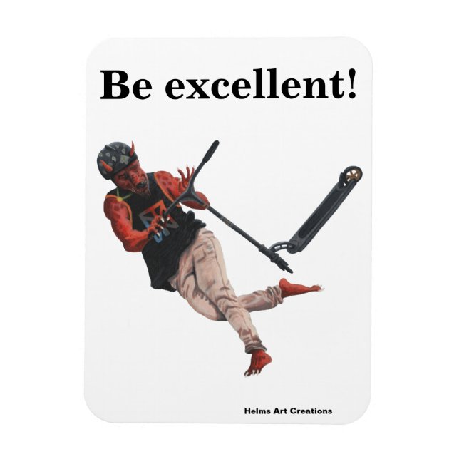 Kobold Scooter Tricks Fantasy Art Flexible Magnet (Vertikal)