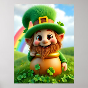 Kobold-St.-Patrick's-Day-Kleeblatt-Plakat Poster