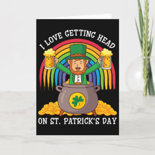 Kobold trinkt Bier Ich liebe es, am St. Patricksta Karte