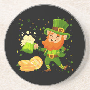 Kobold trinkt Bier St. Patrick's Day Getränkeuntersetzer