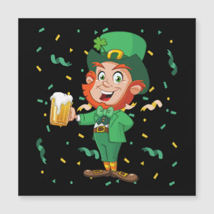 Kobold trinkt Bier St. Patrick's Day Magnetkarte
