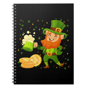 Kobold trinkt Bier St. Patrick's Day Notizblock
