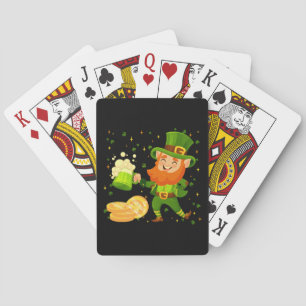 Kobold trinkt Bier St. Patrick's Day Spielkarten
