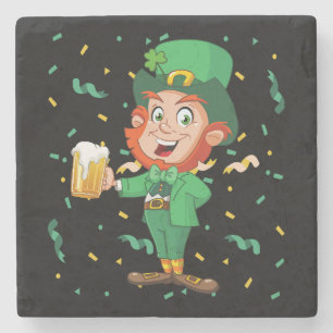Kobold trinkt Bier St. Patrick's Day Steinuntersetzer
