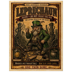 Kobold, Vintage Zirkusmonster Postkarte