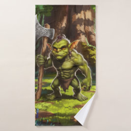 Kobold-Wächter des Waldes. Badehandtuch