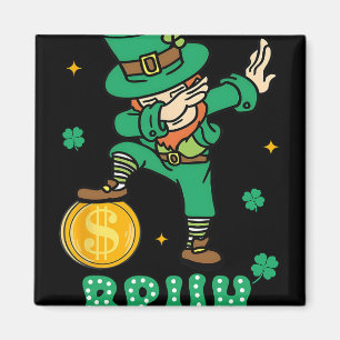 Kobolde Dabbing St. Patrick's Day Bruh Teens Junge Magnet
