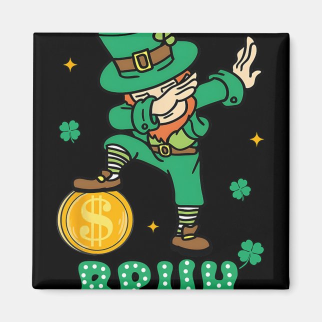 Kobolde Dabbing St. Patrick's Day Bruh Teens Junge Magnet (Vorne)