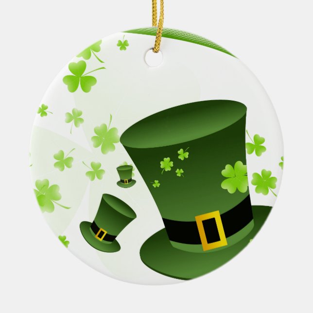 Koboldhüte mit 4 Blattklee Keramikornament (Vorne)