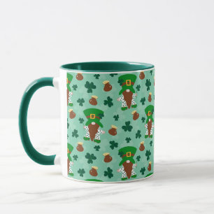 Koboldstrümpfe mit Klee und Töpfen aus Gold Tasse