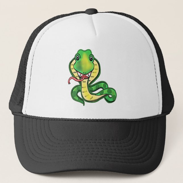 Kobraschlangenreptil-Tierkunst Truckerkappe (Vorderseite)