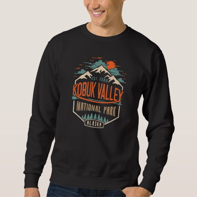 Kobuk Tal Nationalpark Alaska Tavel Vintag Sweatshirt (Vorderseite)