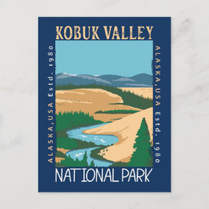 Kobuk Valley National Park Alaska Retro abgenutzt Postkarte