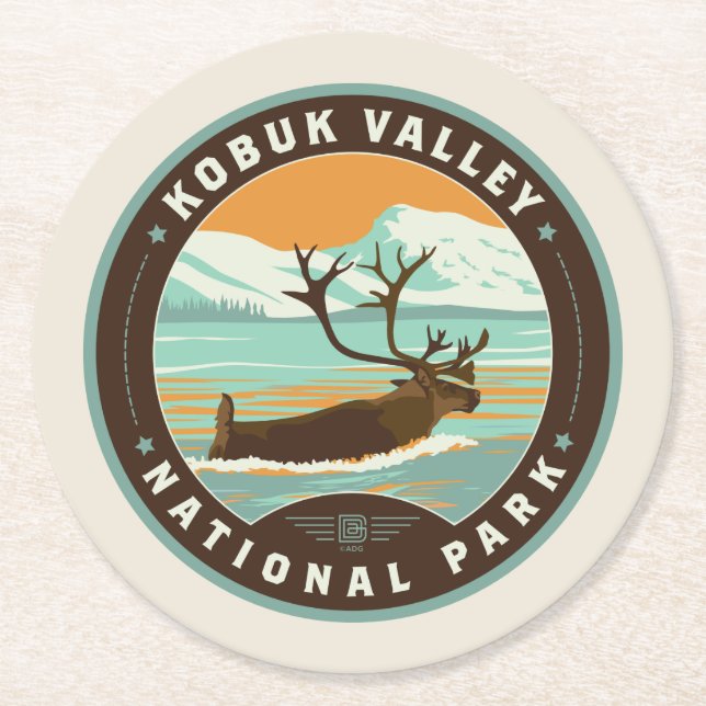 Kobuk Valley National Park Runder Pappuntersetzer (Vorderseite)