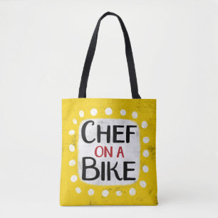 Koch auf einem Bike-Totbeutel Tasche